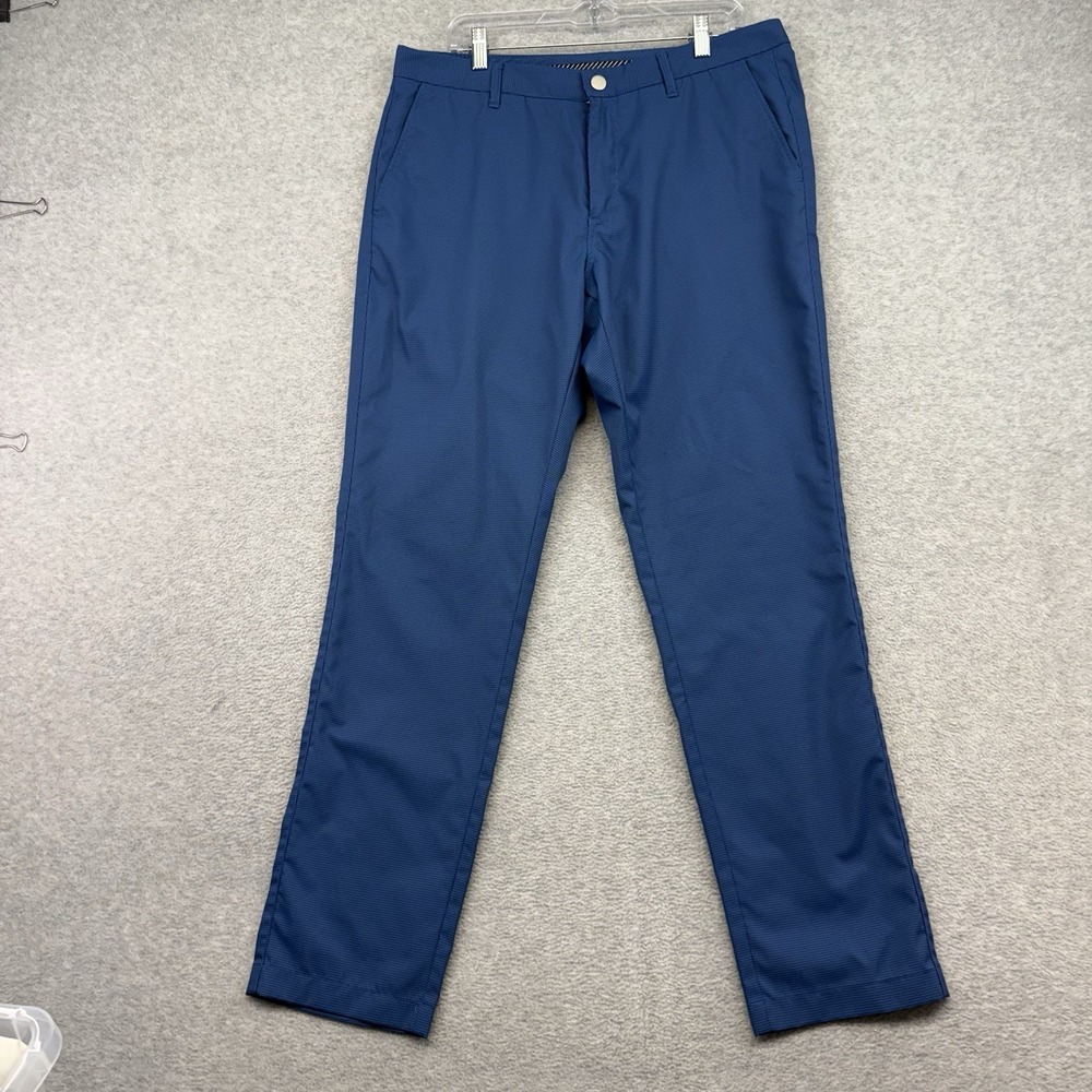 Bonobos Slim Fit Athletic Pants 35x32 Stretch  Mens Blue Houndstooth Slacks Golf